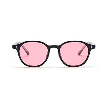 Imagem de Óculos de sol feminino Bestgift estilo coreano pequeno armação redonda TR90 polarizado rosa, Rosa