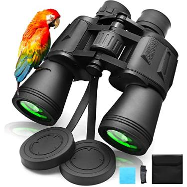Imagem de Binóculos militares de alta potência 20 x 50, telescópio compacto HD profissional/diário à prova d'água binóculos para adultos, observar pássaros, viagens, caça, futebol americano BAK4 Prisma FMC - com caixa e alça (20 x 50)
