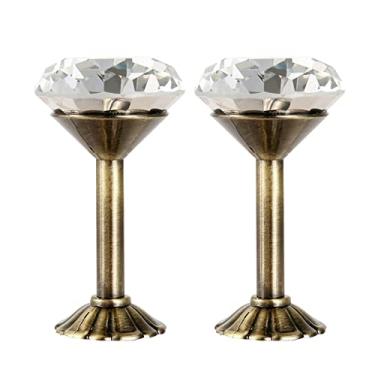 Imagem de peças gancho de cortina de strass brilhante fixado na parede pendurado para casa quarto decoração faça você mesmo liga de zinco, 02,2 pares