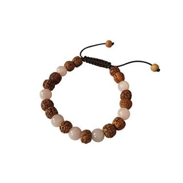 Imagem de Hands Of Tibet Pulseira tibetana Mala Rudraksha para meditação free Dourado