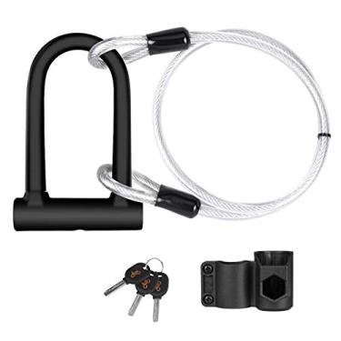 Imagem de JGRZF Bike U Lock 16 mm Heavy Duty Security U Cable Bicycle U Lock with U Shackle Secure Locks and Sturdy Mounting Bracket for Road Bike Mountain Bike Electric Bike