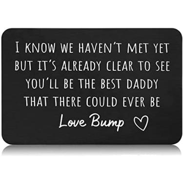 Imagem de FYSIA Presente de anúncio de gravidez sentimental para pai da Baby Bump-Daddy to Be Gift - Presente de aniversário de Natal para pai - I Know We Haven't Met Yet-Presente de decoração de cartão de