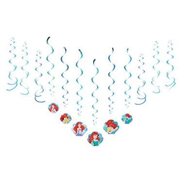 Imagem de Decorações de festa Amscan Ariel Dream Big Swirl 12 peças