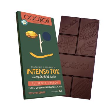 Imagem de Kit 3X: Chocolate Intenso 70% Cacau Vegano Cookoa 80g
