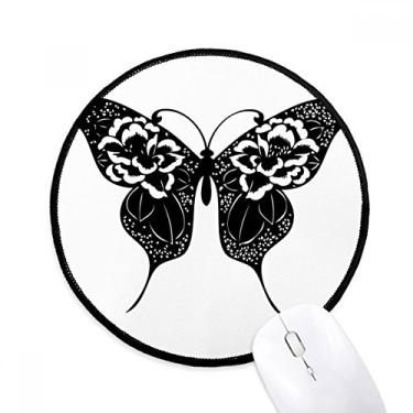 Imagem de DIYthinker Borboleta com asas de rosa tapete de mouse desktop escritório tapete redondo para computador