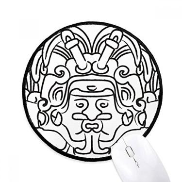 Imagem de Tapete de mouse assimétrico com asas do Egito para mesa de escritório tapete redondo para computador