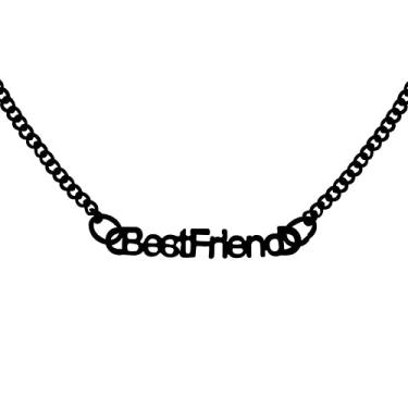 Imagem de CNBPIC Pingente Metal Letras Corrente Colar Amizade Joias Acessórios Colares