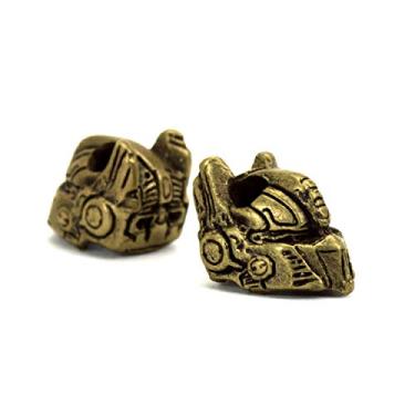 Imagem de Cordão de couro paracord de bronze com contas da vitória da oleksandr.contas de metal feito à mão, Optimus Prime