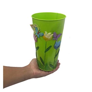 Imagem de Vaso Enfeite Jardim Quintal Varanda Borboleta Flor De Ferro Verde (SYBO-G7)
