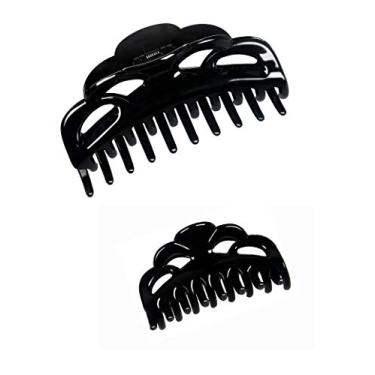 Imagem de Clipes de cabelo de plástico grande ACCGLORY para mulheres com cabelo grosso, Arc-Black