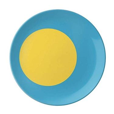 Imagem de Palau Bandeira Nacional da Oceania Placa Decorativa de Porcelana Salver Prato de Jantar