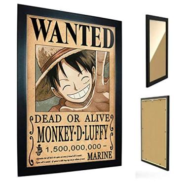 Imagem de *Quadro com Moldura One Piece - Cartaz de Procurado Luffy*