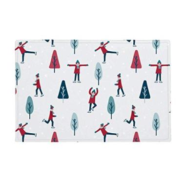 Imagem de DIYthinker Tapete esportivo colorido para skate, esqui, ilustração, tapete antiderrapante para porta de banheiro
