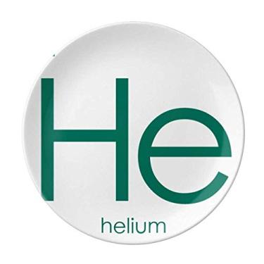 Imagem de Mesa periódica de elementos de química rara a gás hélio, placa decorativa de porcelana Salver Prato de jantar
