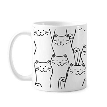 Imagem de Smiling Cat Protect Animal Pet Lover Caneca cerâmica café porcelana louça