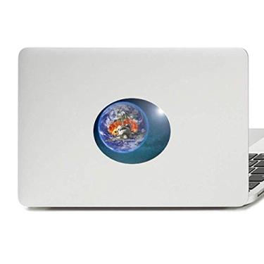 Imagem de Adesivo de notebook com emblema de vinil planetas coloridos de nave espacial Terra