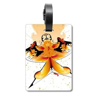 Imagem de Bolsa de viagem com estampa de pipa de cultura tradicional chinesa, etiqueta para cartão de bagagem