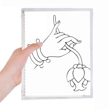 Imagem de Caderno personalizado de flores de mão com estampa simples, folhas soltas, diário recarregável, papelaria