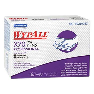 Imagem de Pano Wipe Wypall Limpeza X70 Plus Professional c/ 25un