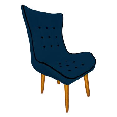 Imagem de Poltrona Estofada Jessica Para Sala Comercial Suede Azul Marinho - LM DECOR