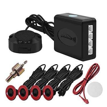 Imagem de Parking Sensor 4 sensores Sensor de estacionamento para carro Reverse Backup Radar Som Indicador de alarme Sonda Sistema Alarme Segurança Alto-falante ajustável Buzzer