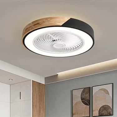 Imagem de Ventilador De Teto Com Luz LED 36w, Invisível, Controle Remoto, 3 Cores Regulável, 3 Velocidades Ajustáveis, Fácil De Limpar, Para Sala