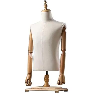 Imagem de Manequim De Manequim De Alfaiate Manequim De Forma De Vestido Masculino De Bancada Com Suporte, Exibição De Roupas De Torso Leve Para Camisetas E Ternos Masculinos, Altura Ajustável,Suporte Quadra