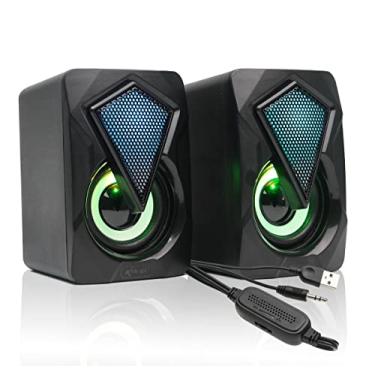 Imagem de Caixa de Som Gamer 6W Rms Real Auto Falante Iluminação Led Rgb Pc Computador Notebook Mac Tv