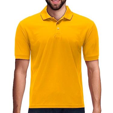 Imagem de Camiseta polo masculina premium com absorção de umidade, Dourado, Medium