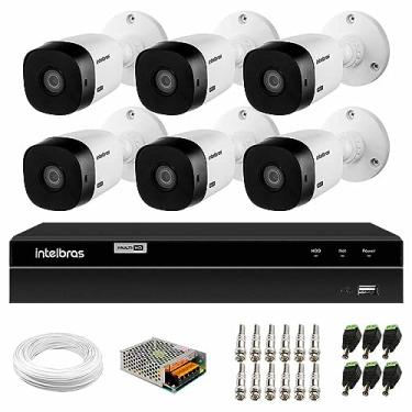 Imagem de Kit 6 Câmeras Intelbras VHL 1120 Bullet HDCVI Lite, HD 720p, Lente 3.6mm, Visão Noturna 20m, IP66 + DVR Intelbras MHDX 1208 8 Canais Multi HD