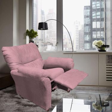 Imagem de Poltrona Reclinável Manu Extensão De Cílios Estética Sobrancelha Suede Rosa