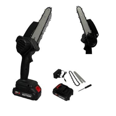 Imagem de Mini Motosserra Eletrica 48V Bateria Recarregavel Sem Fio 6 Polegadas Jardinagem Carpintaria Potente