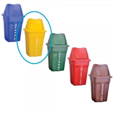 Imagem de Lixeira Basculante Com Tampa Coleta Seletiva 60L Santana - 1Un - **Amarela***