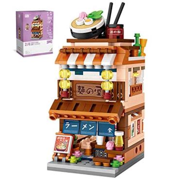 Imagem de QIUXQIU Building Blocks Toys, japonês Street View Ramen Shop Mini Bricks Model Set, MOC Creative DIY Simulation Architecture Mini Particle Constructio