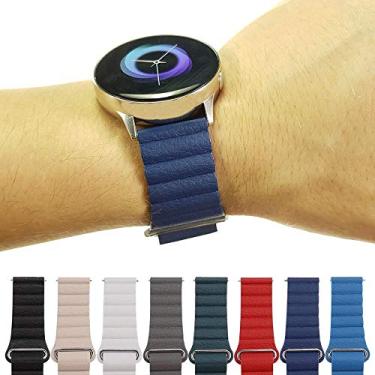 Imagem de Pulseira Couro Loop para Samsung Galaxy Watch Active 40mm e 44mm - Galaxy Watch 42mm - Gear S2 Classic - Amazfit Gtr 42mm - Amazfit Bip - Marca Ltimports (Azul Marinho)