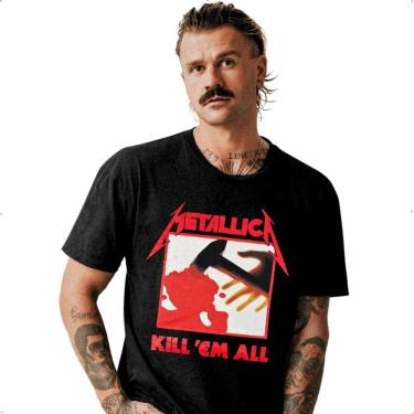 Imagem de Camiseta Metallica Kill Em All Oficial Banda De Rock Unissex