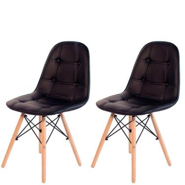 Imagem de Kit 2 Cadeiras Eames Eiffel Estofada Botonê 130C