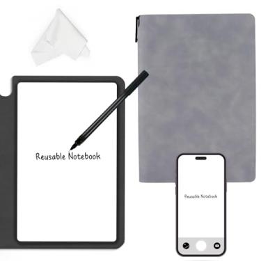 Imagem de Catephe Caderno de quadro branco reutilizável, caderno inteligente apagável A5, caderno de desenho portátil com pano de limpeza e caneta de escrita para estudantes, crianças, professores