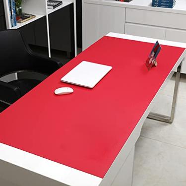 Imagem de Mouse pad antiderrapante multifuncional ergonômico para mesa de jogos para teclado e mouse, almofada grande de couro PU, mouse pad expandido - vermelho. 90 x 50 cm (35 x 20 polegadas)