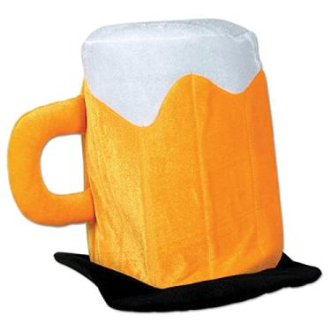 Imagem de Beistle Chapéu de caneca de cerveja de pelúcia unissex - novidade artigos de festa irlandesa, fantasia de fantasia, chapéu de dia de São Patrício, boné de cabine de fotos Ale, acessório da Oktoberfest
