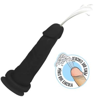 Imagem de Pênis que Ejacula Flexível Miércoles com Ventosa 15 x 4,5cm Preto