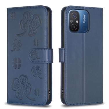Imagem de Para Xiaomi Poco C55, capa carteira com 3 cartões Solts 1 compartimento para dinheiro, capa de telefone flip de couro PU à prova de choque compatível com Xiaomi Poco C55 6,7 polegadas (azul)