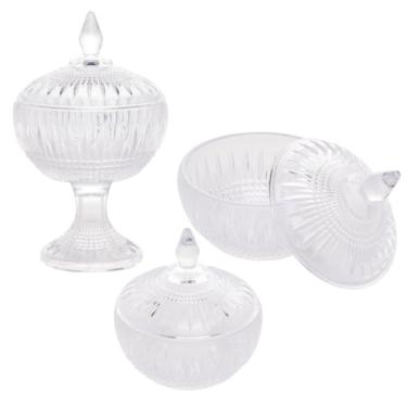 Imagem de Kit Potiche Decorativo Cristal Bomboniere Baleiro Wolff