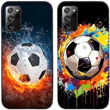 Imagem de 2 peças de capa de telefone traseira de silicone em gel TPU impresso futebol para Samsung Galaxy All Series (Galaxy Note 20 Ultra)