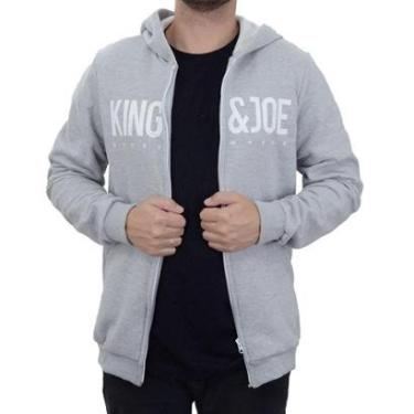 Imagem de Blusa Masculina King&Joe Moletom Slim Mescla Cinza - MO20202-Masculino