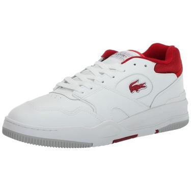 Imagem de Lacoste Tênis masculino Lineshot, Branco/Vermelho, 45