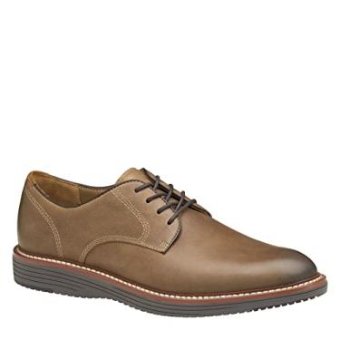 Imagem de Johnston & Murphy Upton Sapato masculino de bico liso, sapatos sociais masculinos casuais de negócios, sapatos de couro confortáveis para homens, Grão integral oleado com bronzeamento, 42