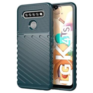 Imagem de Capas para LG K51S.Caso básico,Botão de pressão flexível / 360 ° Proteção completa,Sensação arenácea