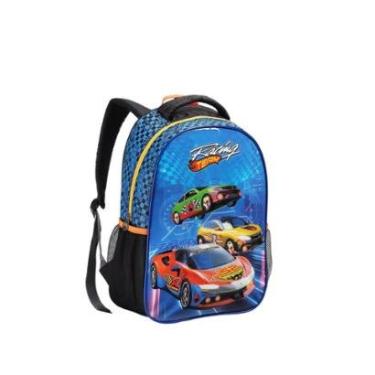 Imagem de MOCHILA INFANTIL CARROS BOLSA ESCOLAR MENINOS ESPAÇOSA-Masculino