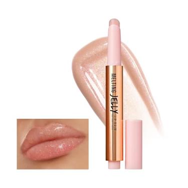 Imagem de KISS New York Bálsamo labial profissional de geleia derretida, batom hidratante e de alto brilho, longa duração, efeito volumoso, não pegajoso e não bolo, fácil aplicação e cobertura natural (toranja)